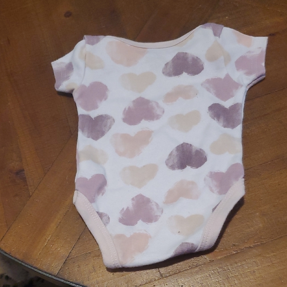 Chick Pea Pastel Heart Bodysuit - Pink and Cream - Picture 3 of 4